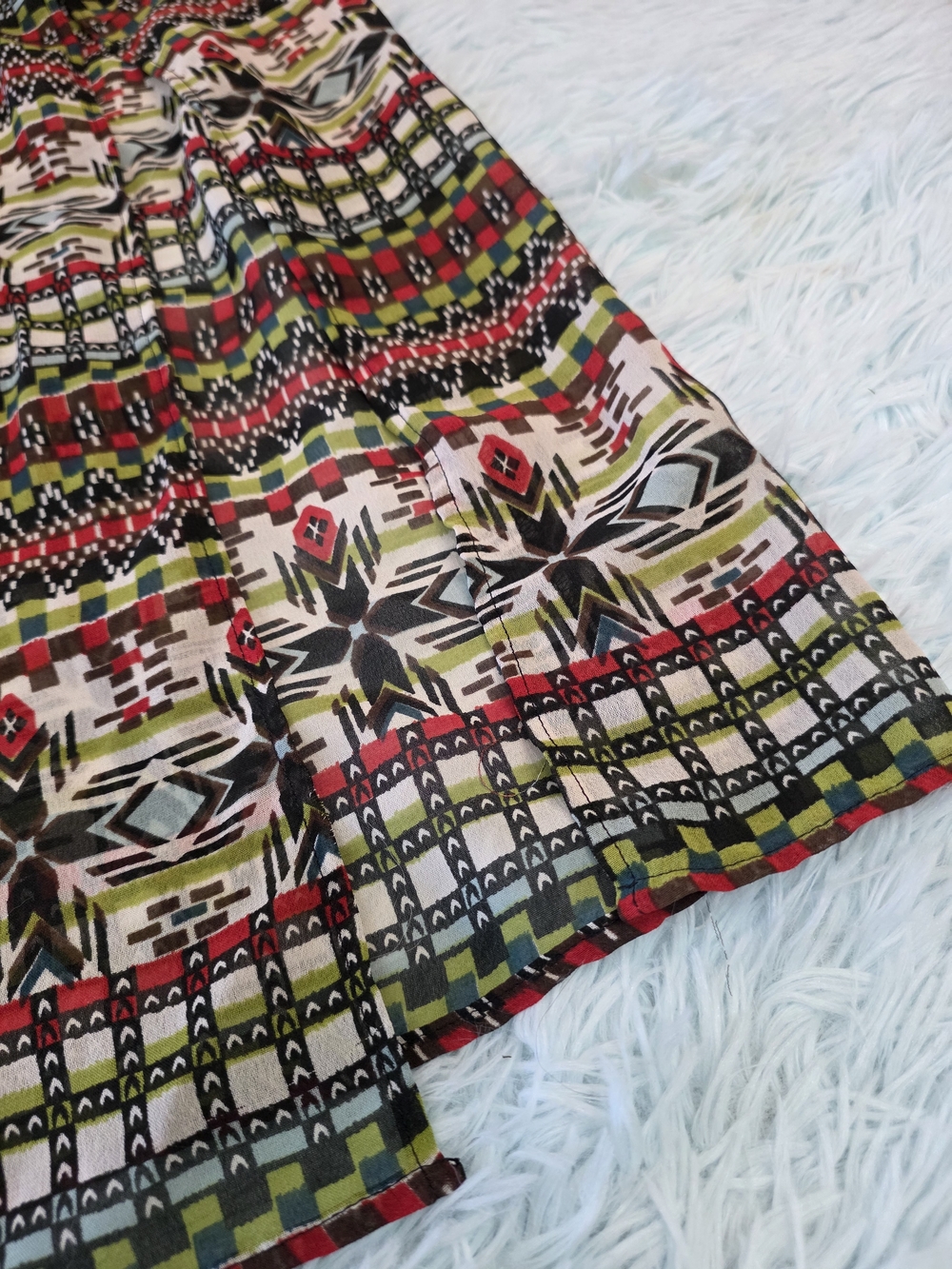 Angie Sleeveless Maxi Dress S - Tribal Geometric Print Vibrant Boho Resort Wear - Picture 2 of 10